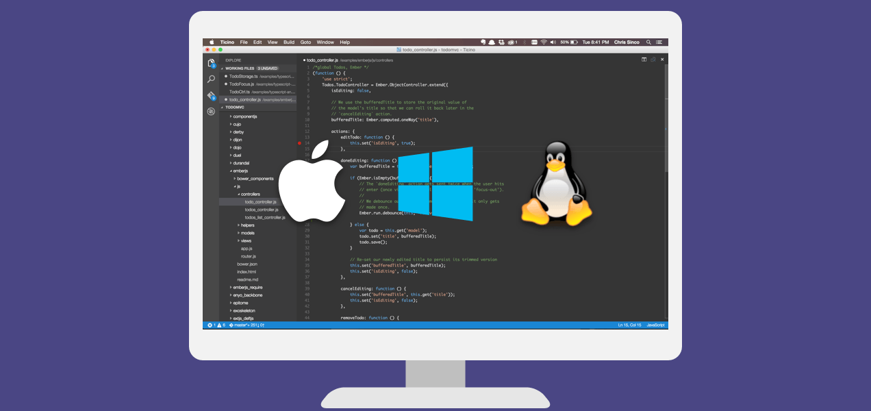 Visual Studio Code runs on Mac, Linux and Windows